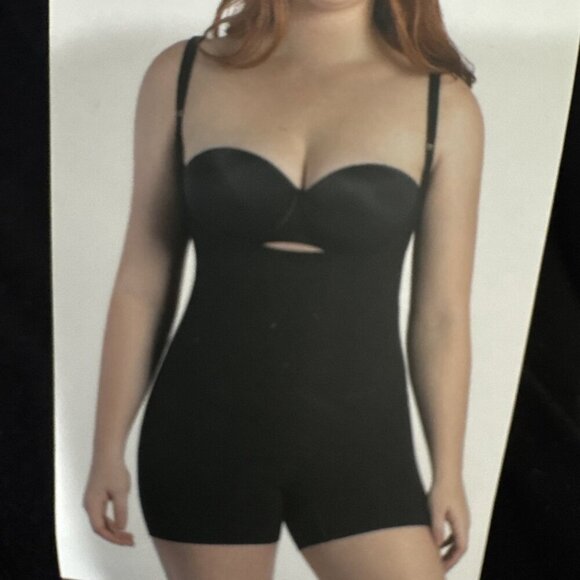 CURVEEZ Women's Plus 2XL Second Skin Hip Hugger Bodysuit Under Bust Black NWT - Picture 13 of 16